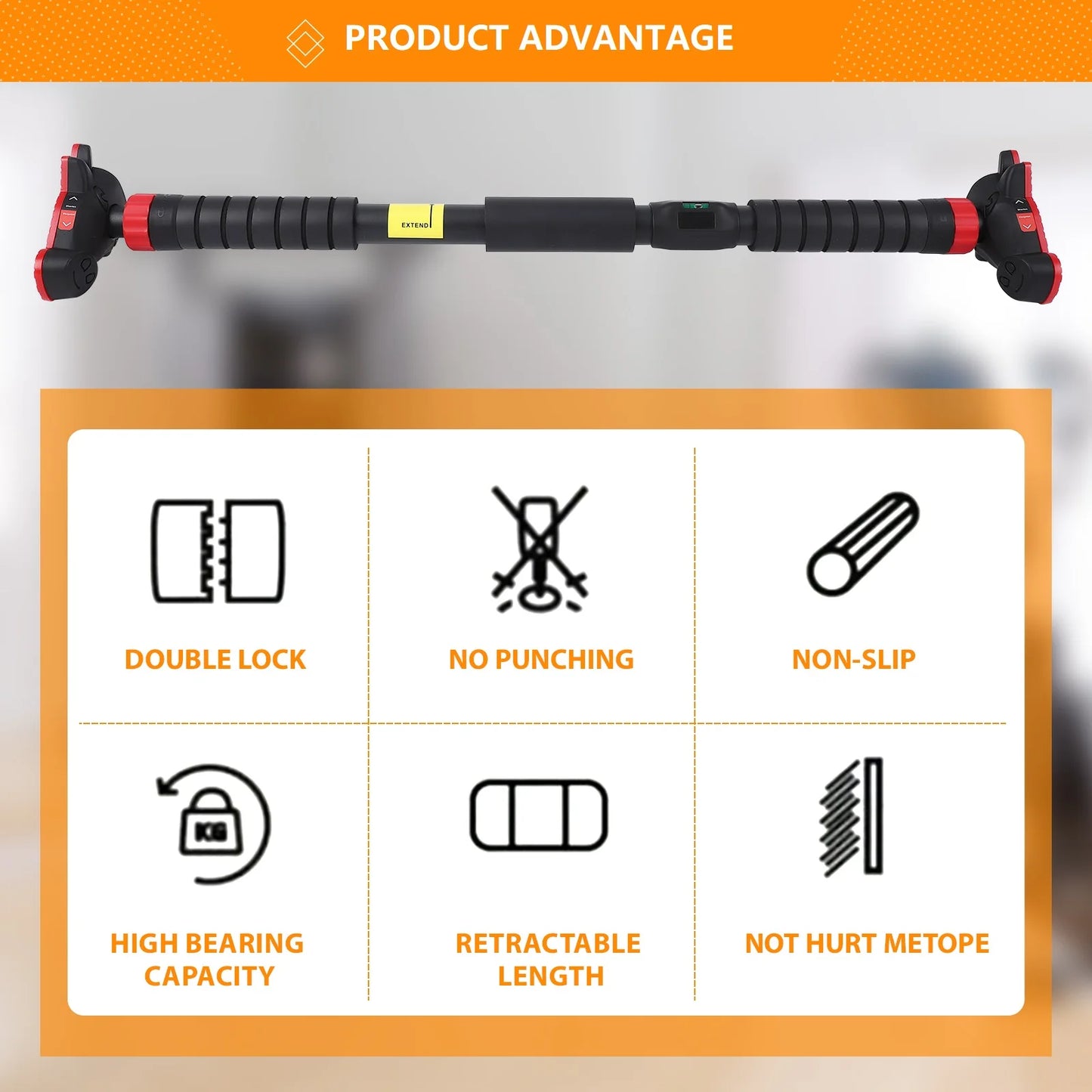 TWISTER.CK Pull Up Bar Doorway No Screws Wall Mount Adjustable