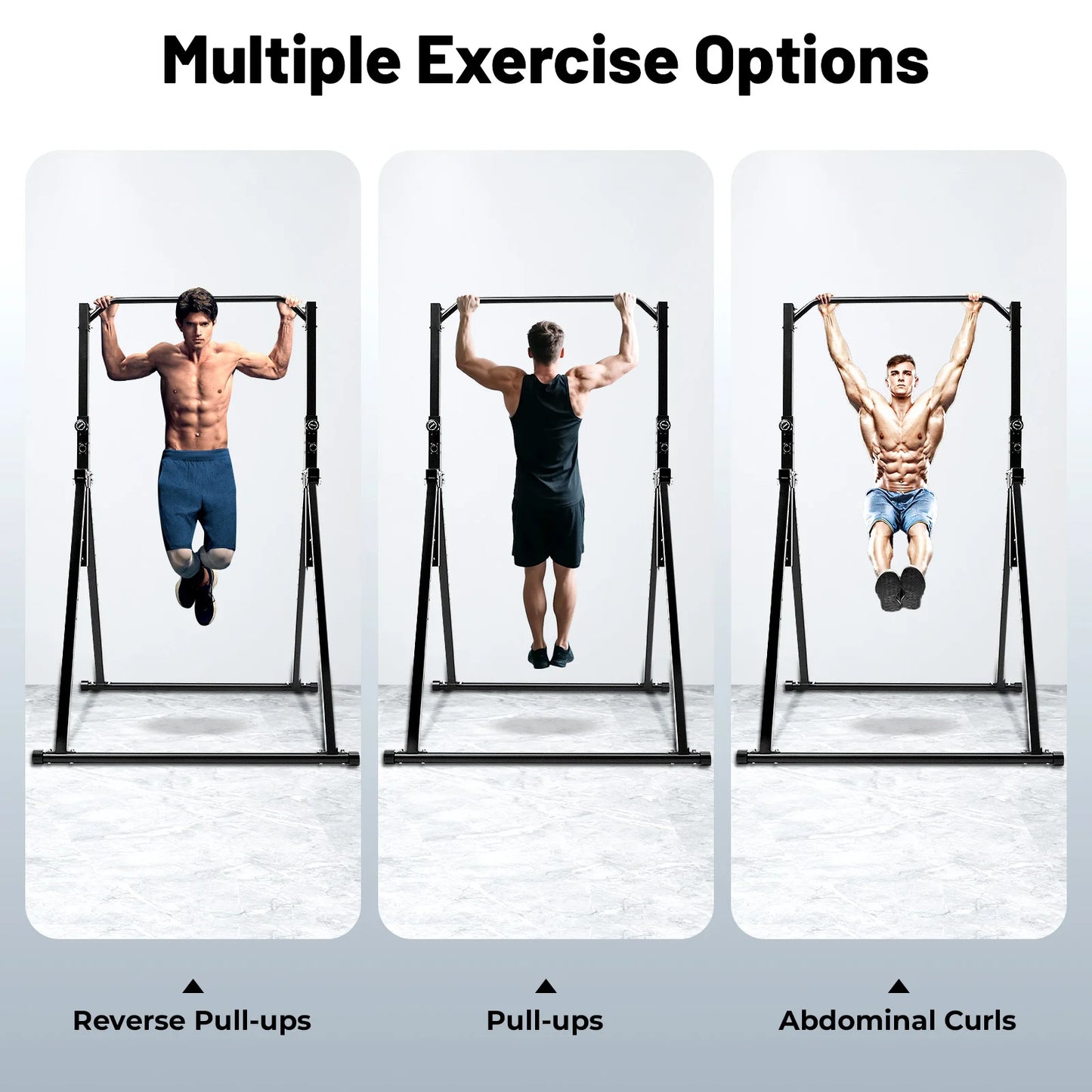 Adjustable Height Pull Up Bar For Home Gym Freestanding Triangular Station