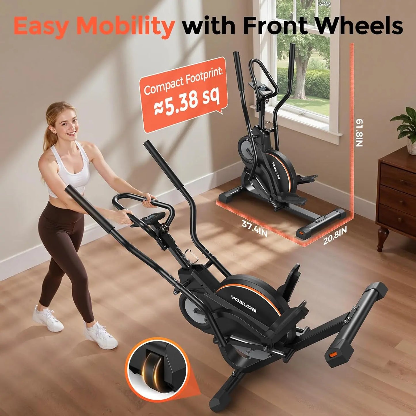 YOSUDA 3-In-1 Elliptical Machine For Home Exercise Quiet Magnetic