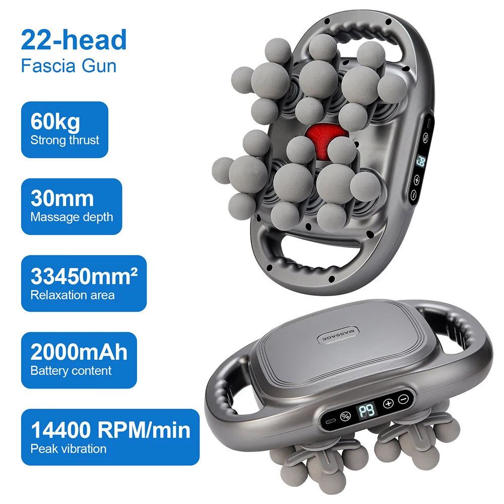 Foreverlily 16 Head Fascia Gun High Frequency Massage Device