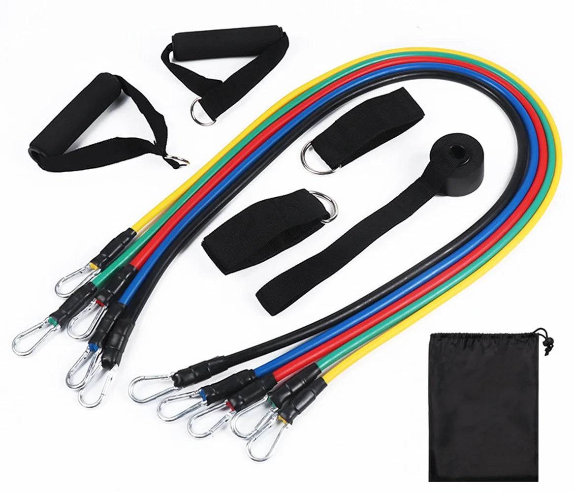 Multifunction Fitness Tension Rope 11 Piece Resistance Band Set