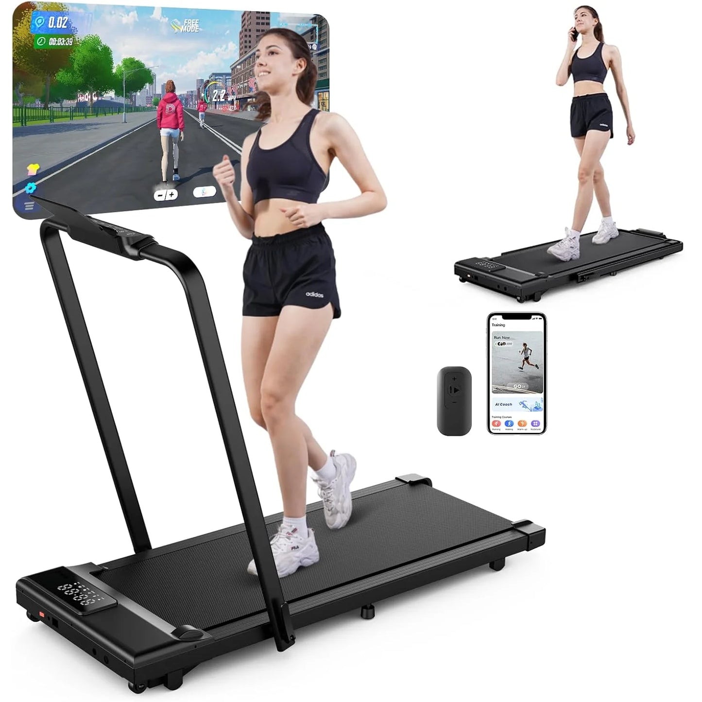 Superun 3in1 Walking Pad Treadmill Foldable Under Desk