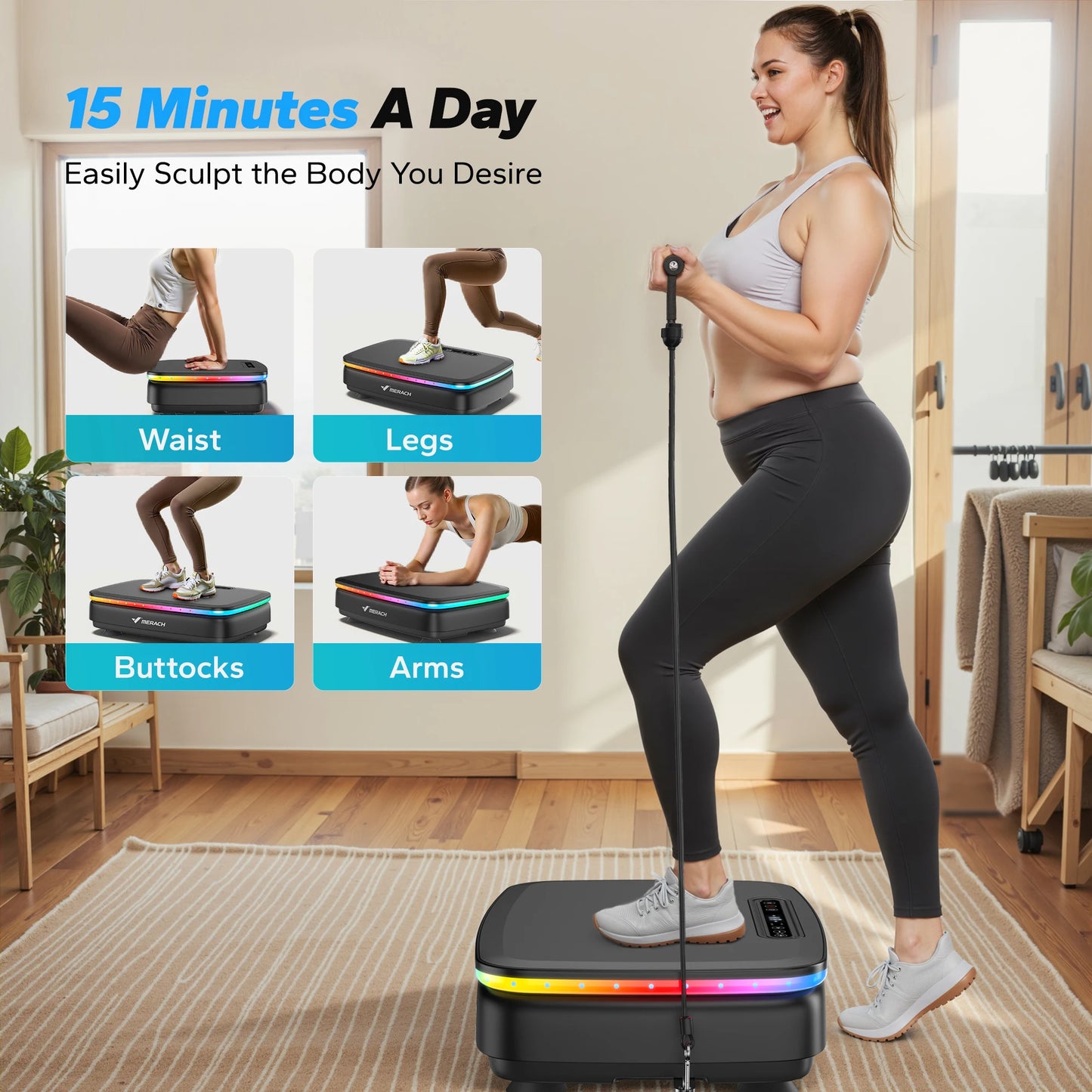 MERACH Vibration Plate Exercise Machine For Full Body Workout