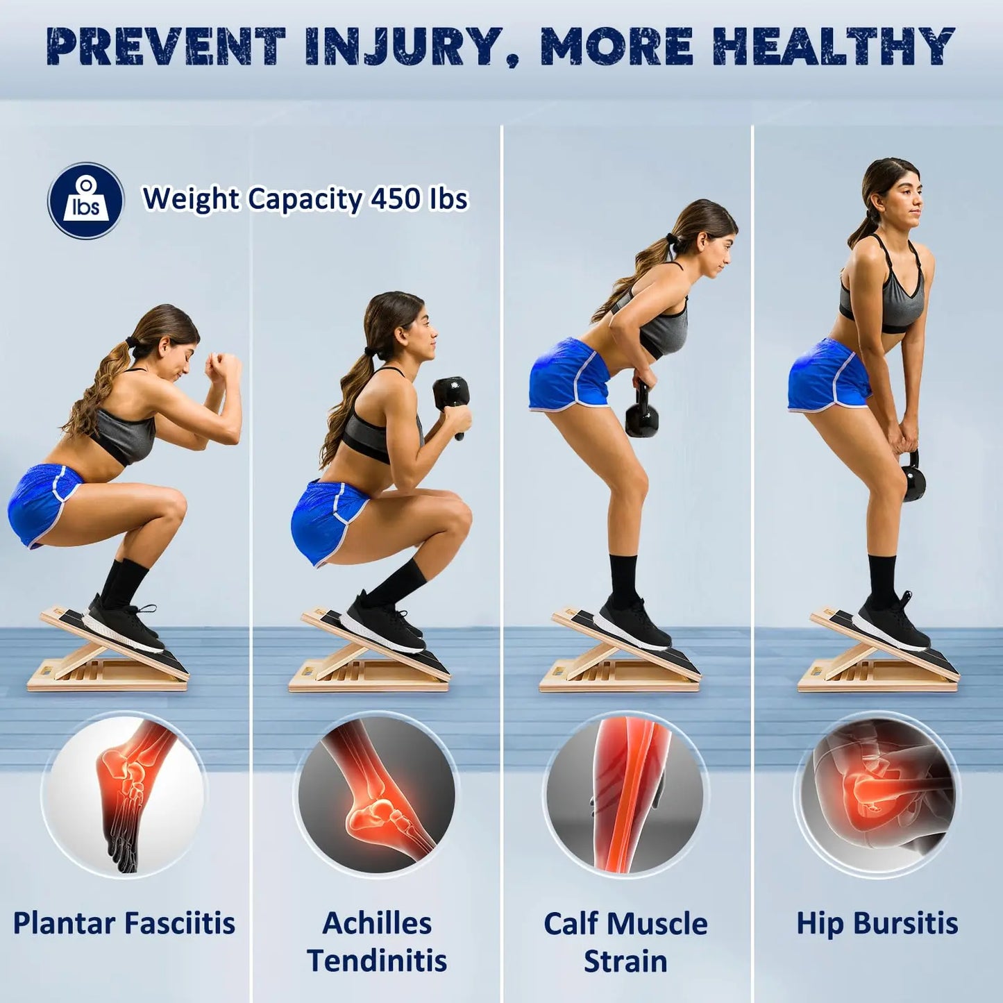 Slant Board Calf Stretcher for Physical Therapy and Rehab