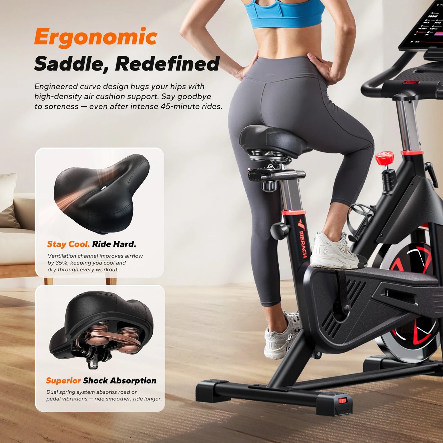 MERACH S38 Indoor Cycling Bike With Magnetic Resistance And Bluetooth App