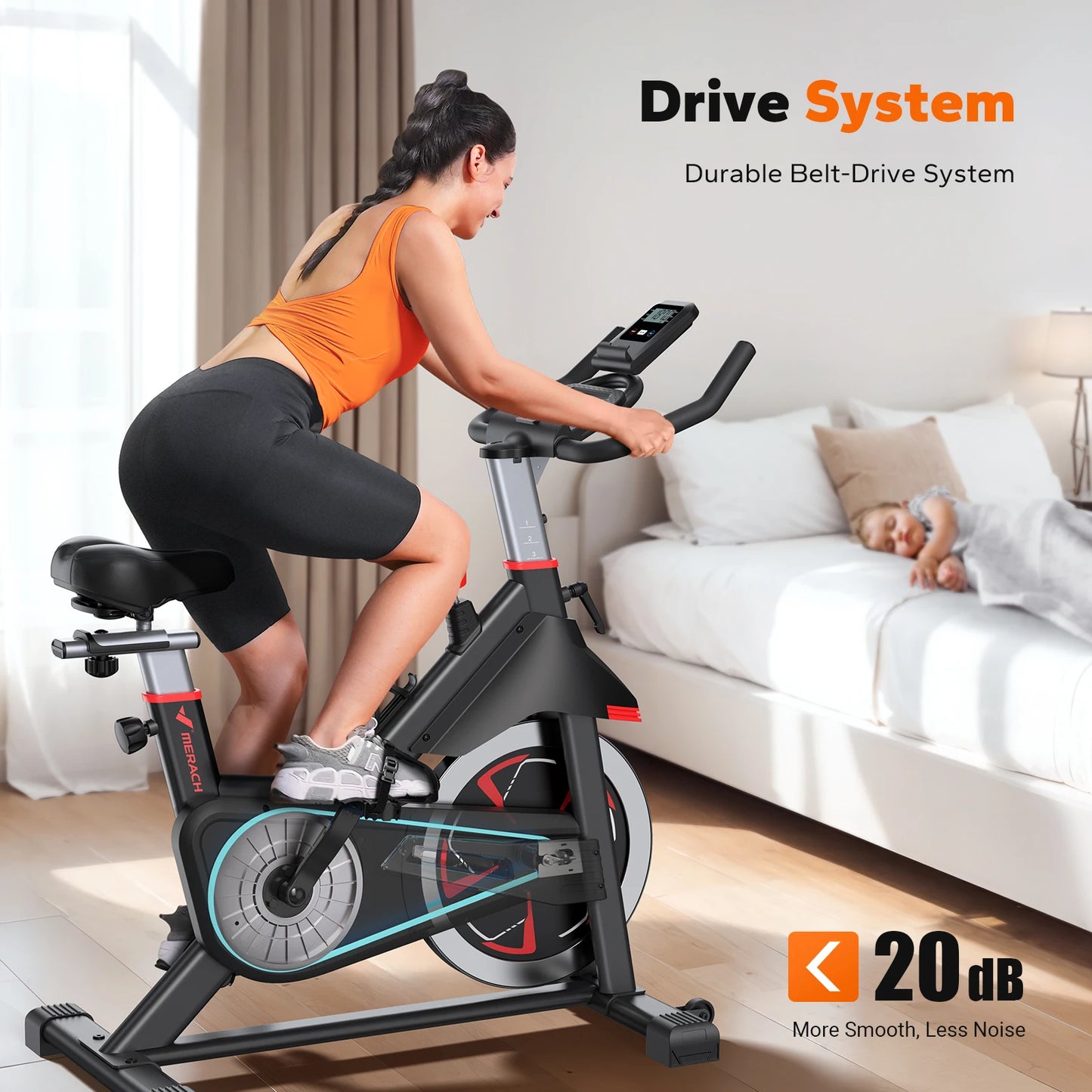 MERACH S38 Indoor Cycling Bike With Magnetic Resistance And Bluetooth App