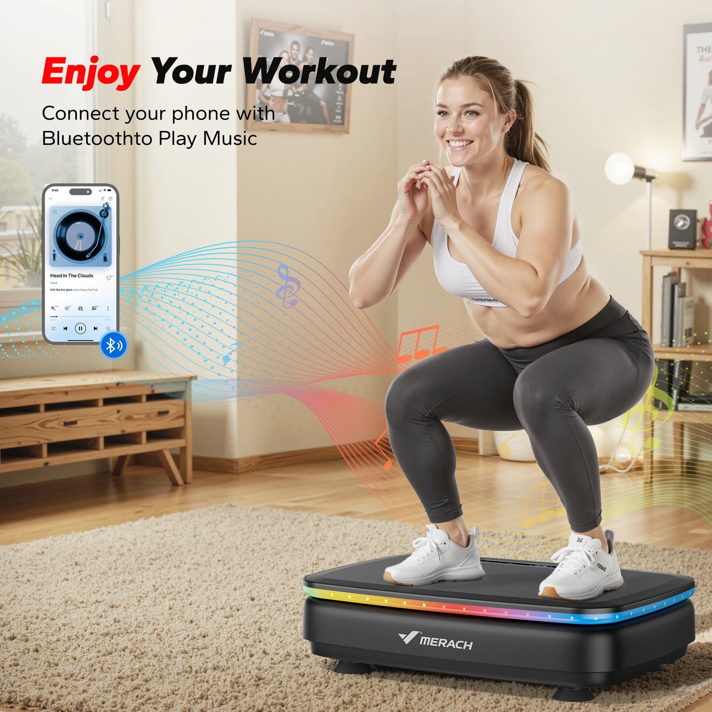 MERACH Vibration Plate Exercise Machine For Full Body Workout