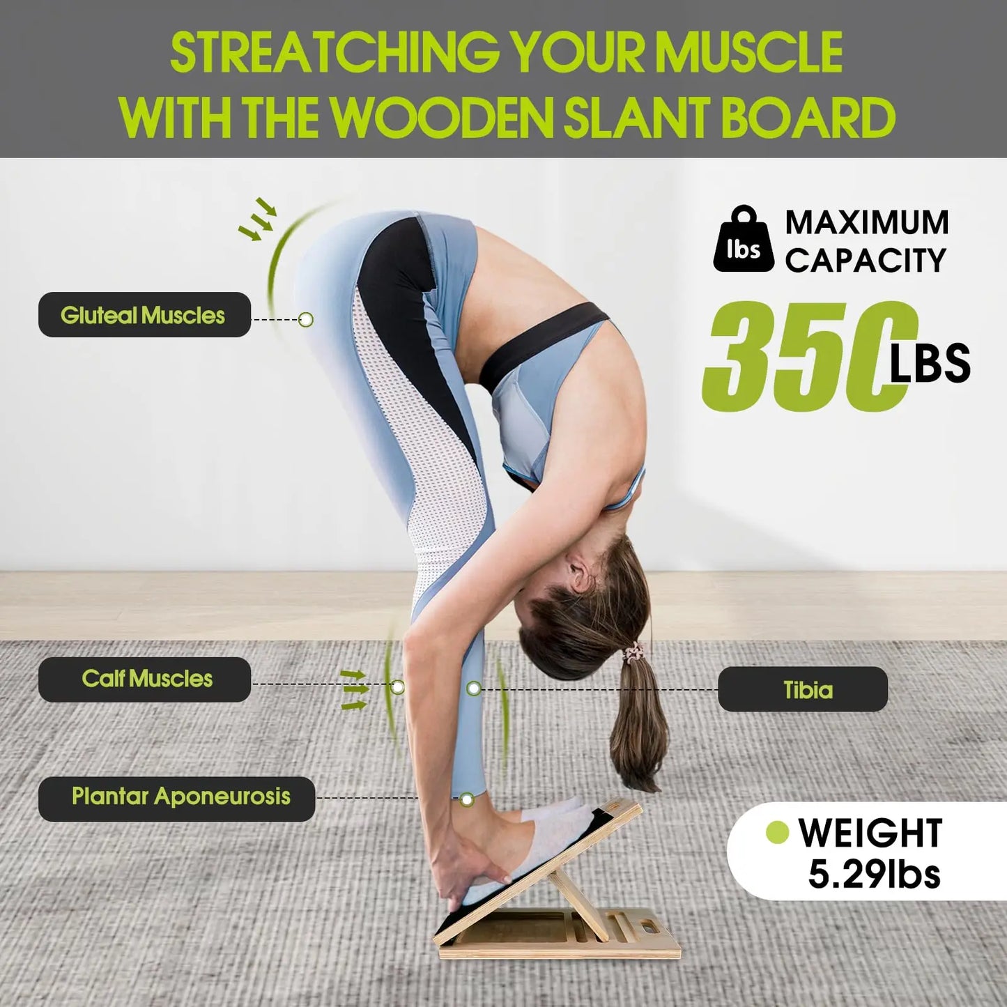Slant Board Calf Stretcher for Physical Therapy and Rehab