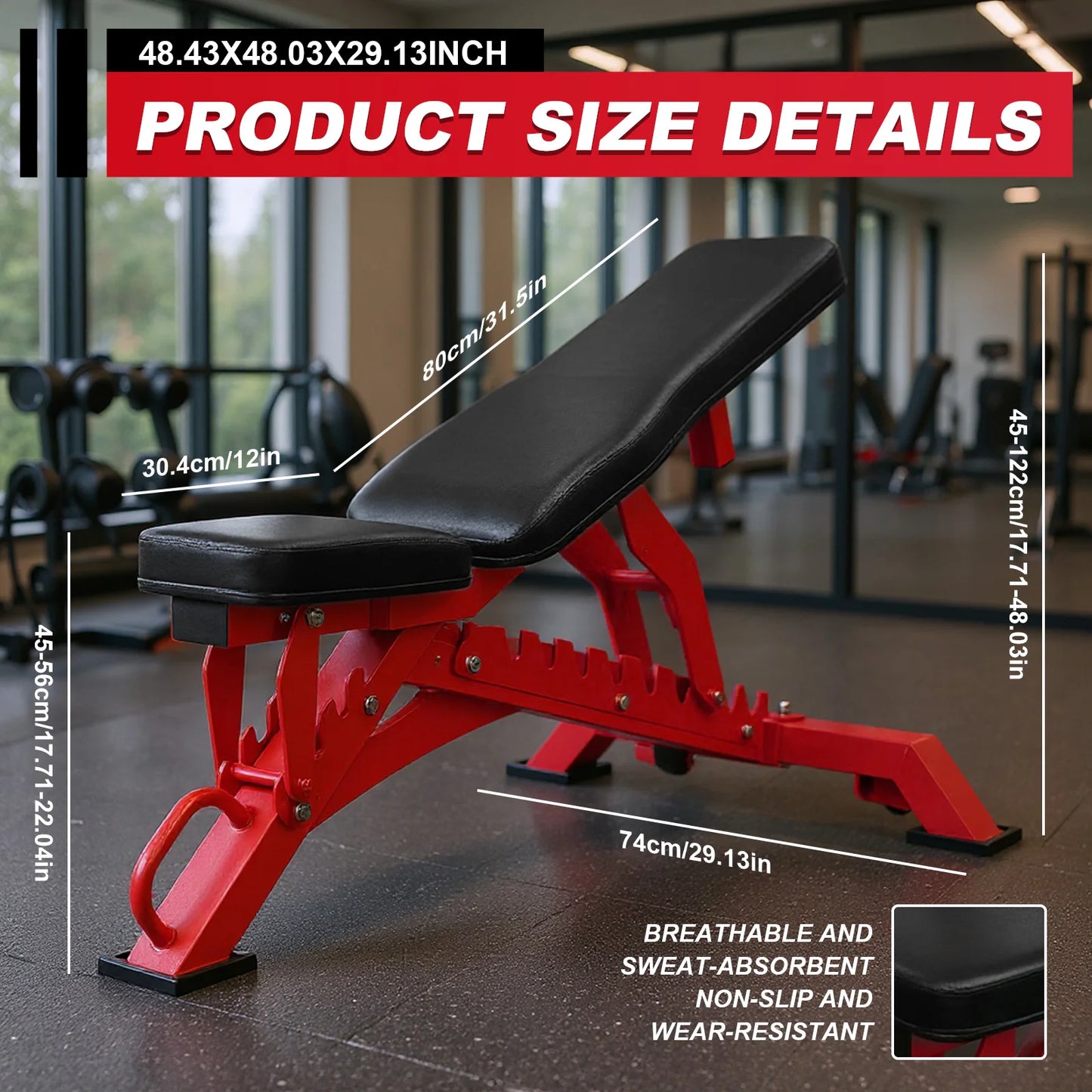 Adjustable Weight Bench 1300LB Capacity for Home Gym