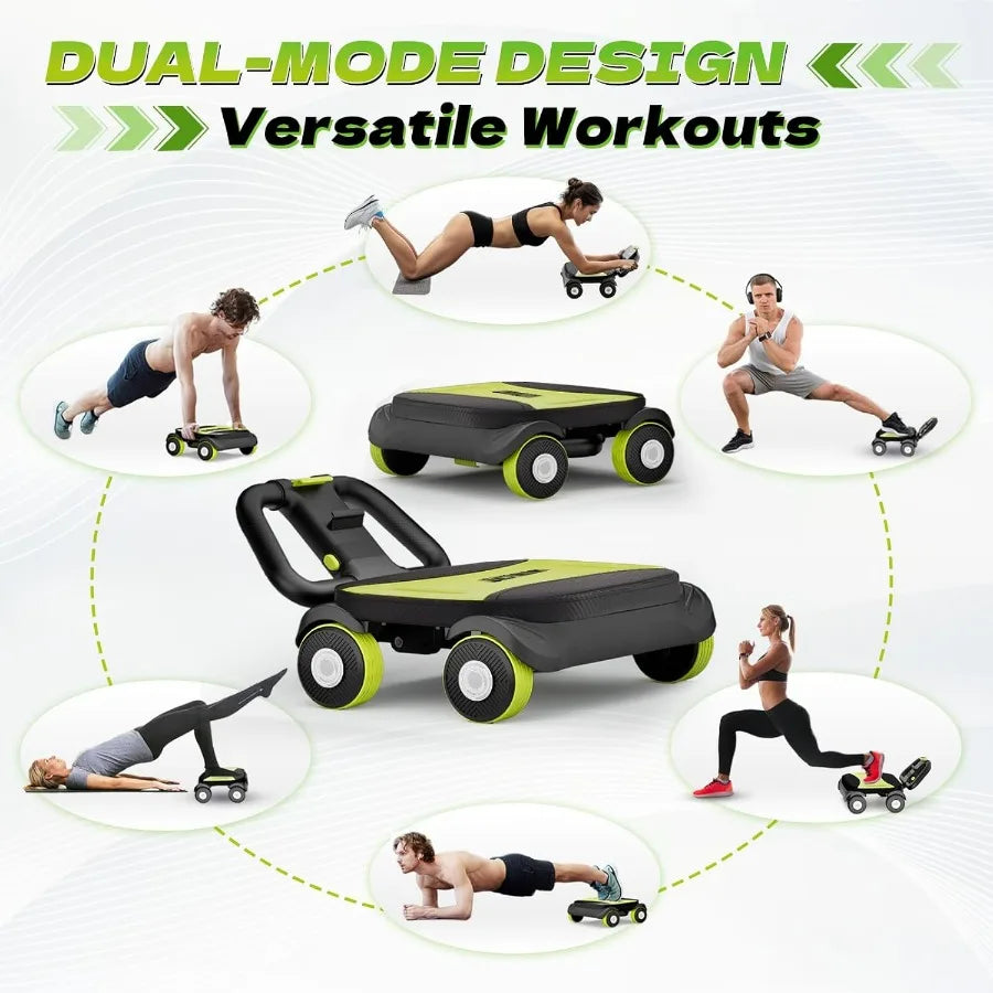 Ab Roller Wheel - Ab Roller with Elbow Support for Core Workout Belly Fat Automatic Rebound Abdominal Wheel for Women Men Home G