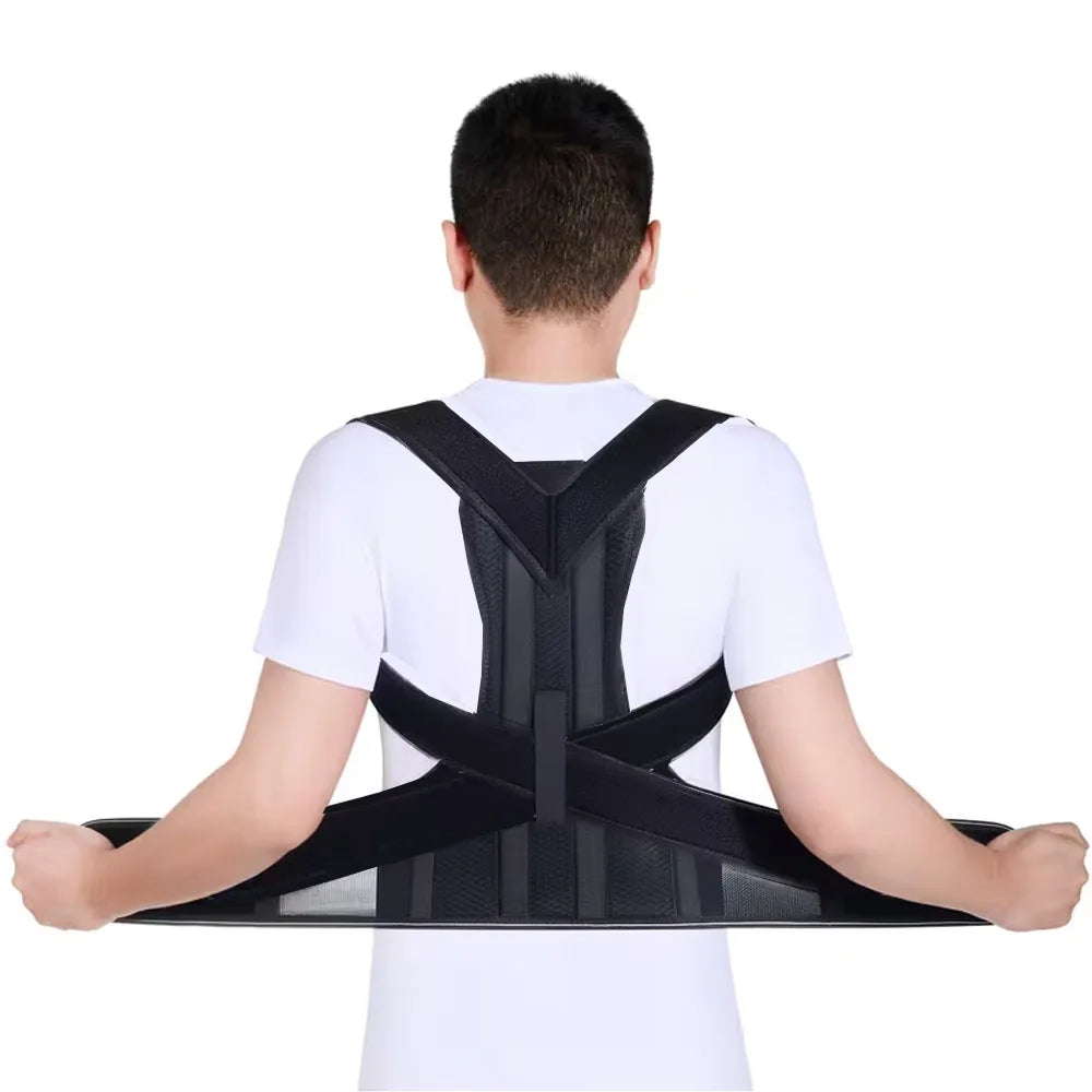 Universal posture belt for men and women - comfortable and fitting back support, elastic with back support
