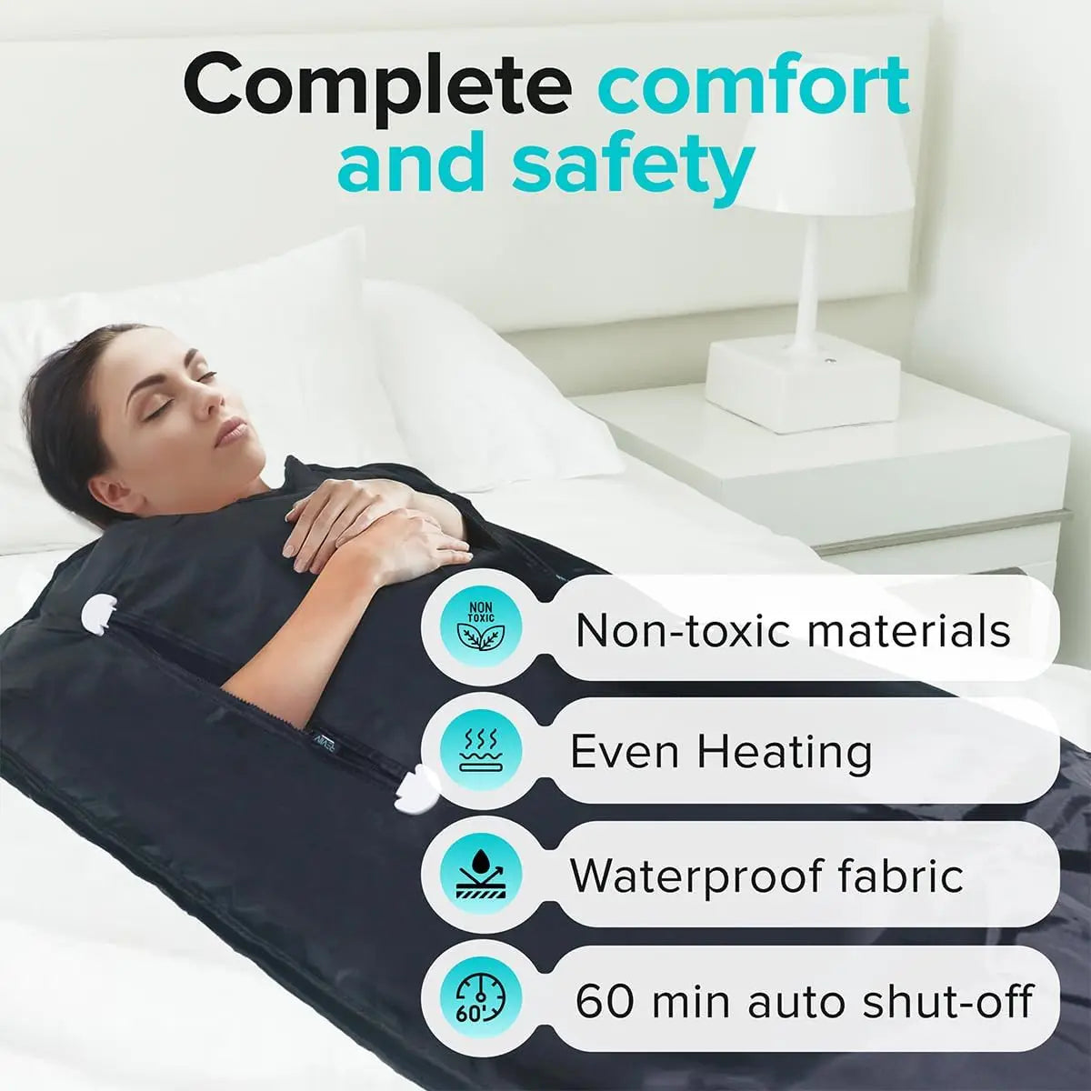 Portable Far Infrared Sauna Blanket With Zipper Arm Holes