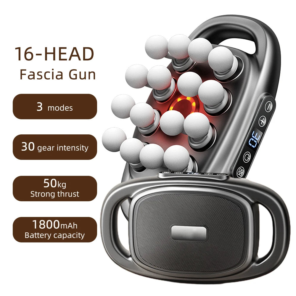 Foreverlily 16 Head Fascia Gun High Frequency Massage Device