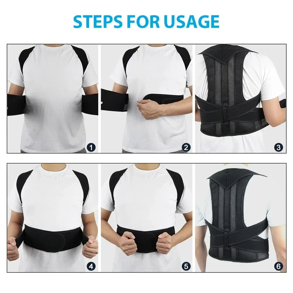 Back Brace Posture Corrector Belt For Shoulder Lumbar Support