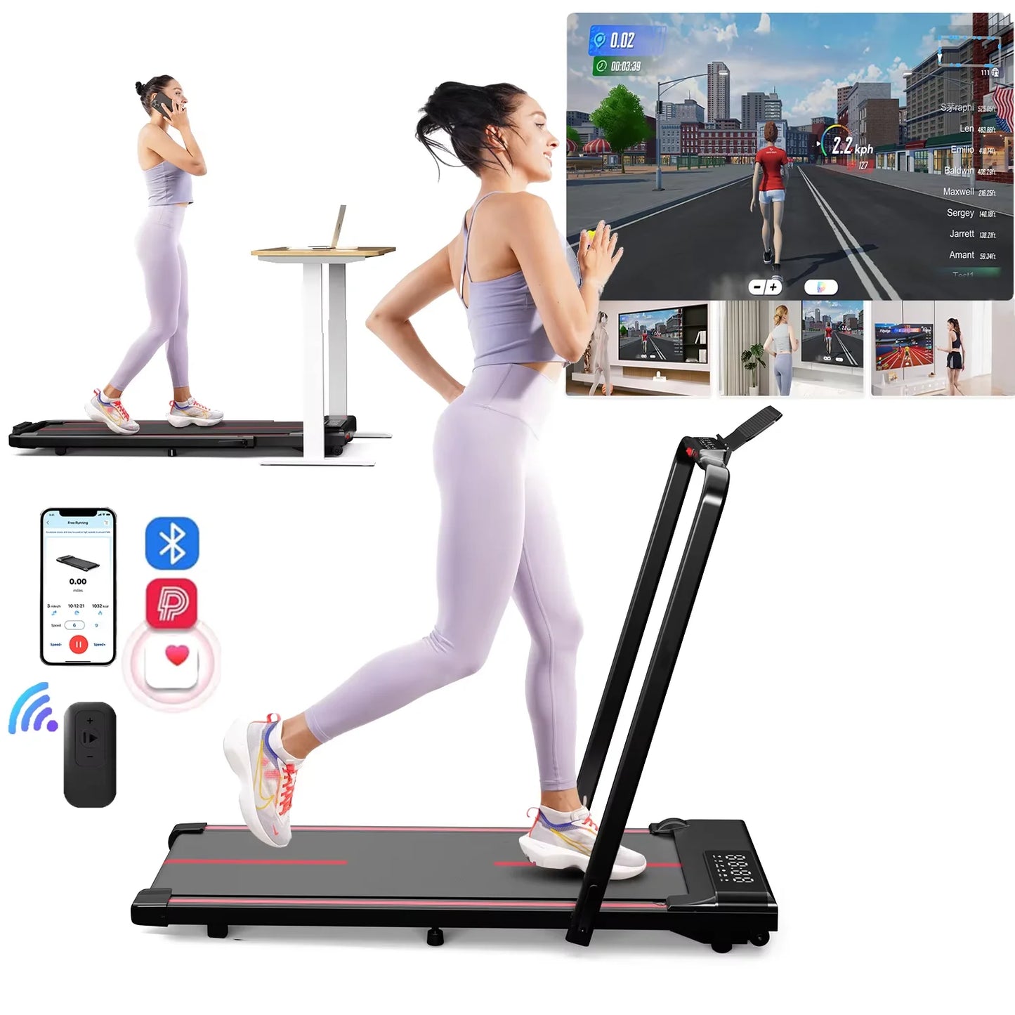 Superun 3in1 Walking Pad Treadmill Foldable Under Desk