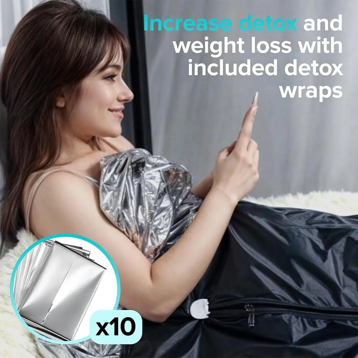 Portable Far Infrared Sauna Blanket With Zipper Arm Holes