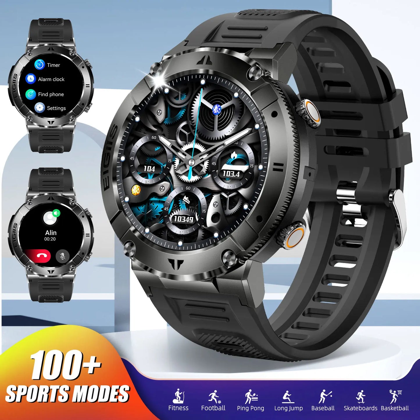 LaNikar Smart Watch Men TFT Display Bluetooth Call Blood Pressure