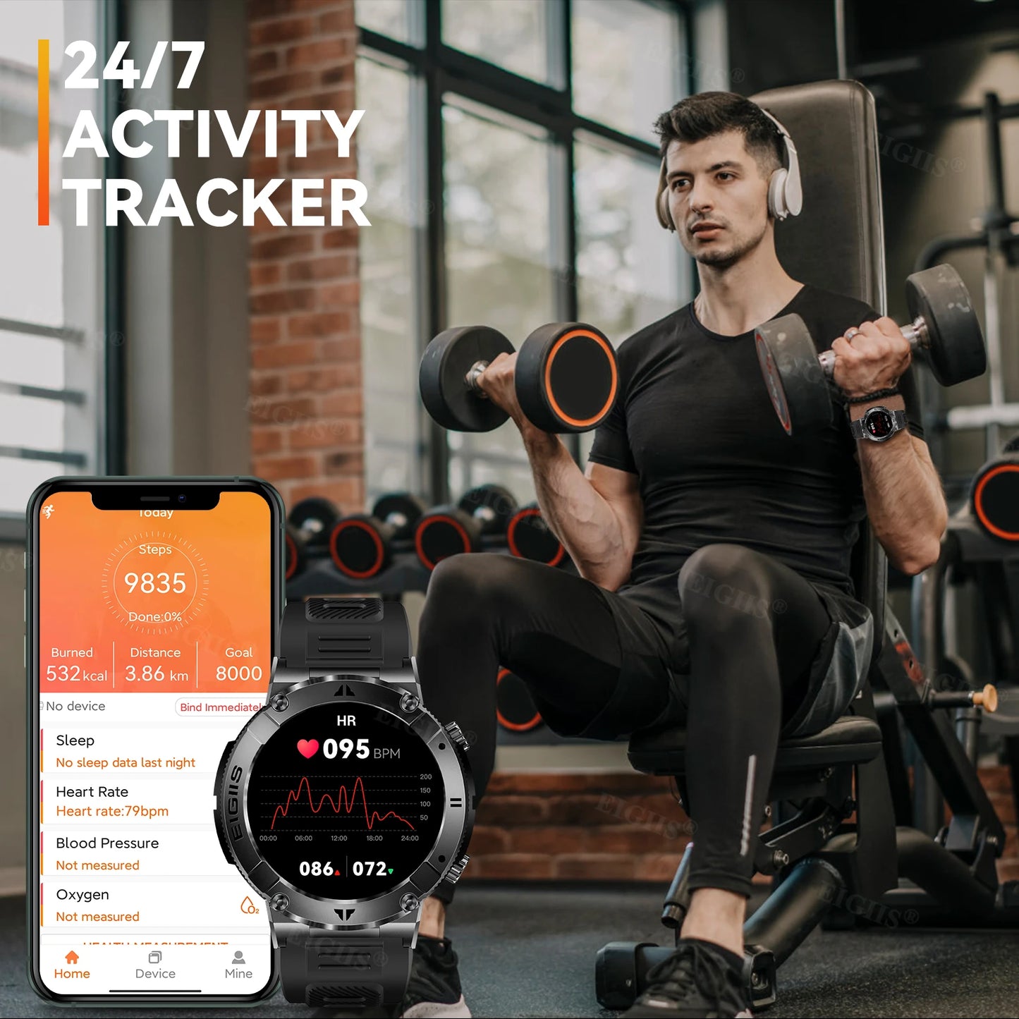 LaNikar Smart Watch Men TFT Display Bluetooth Call Blood Pressure
