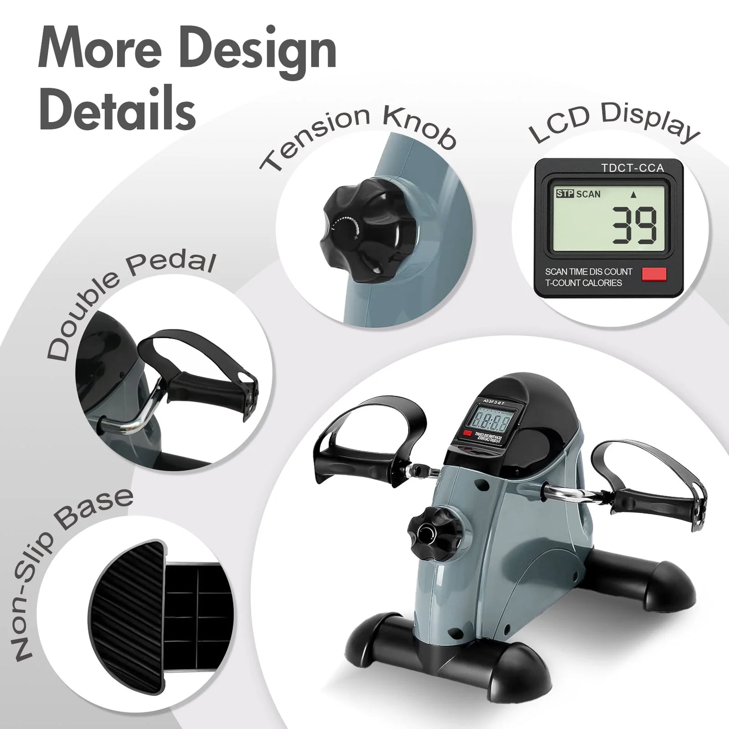 Under Desk Mini Pedal Exercise Bike With LCD Display