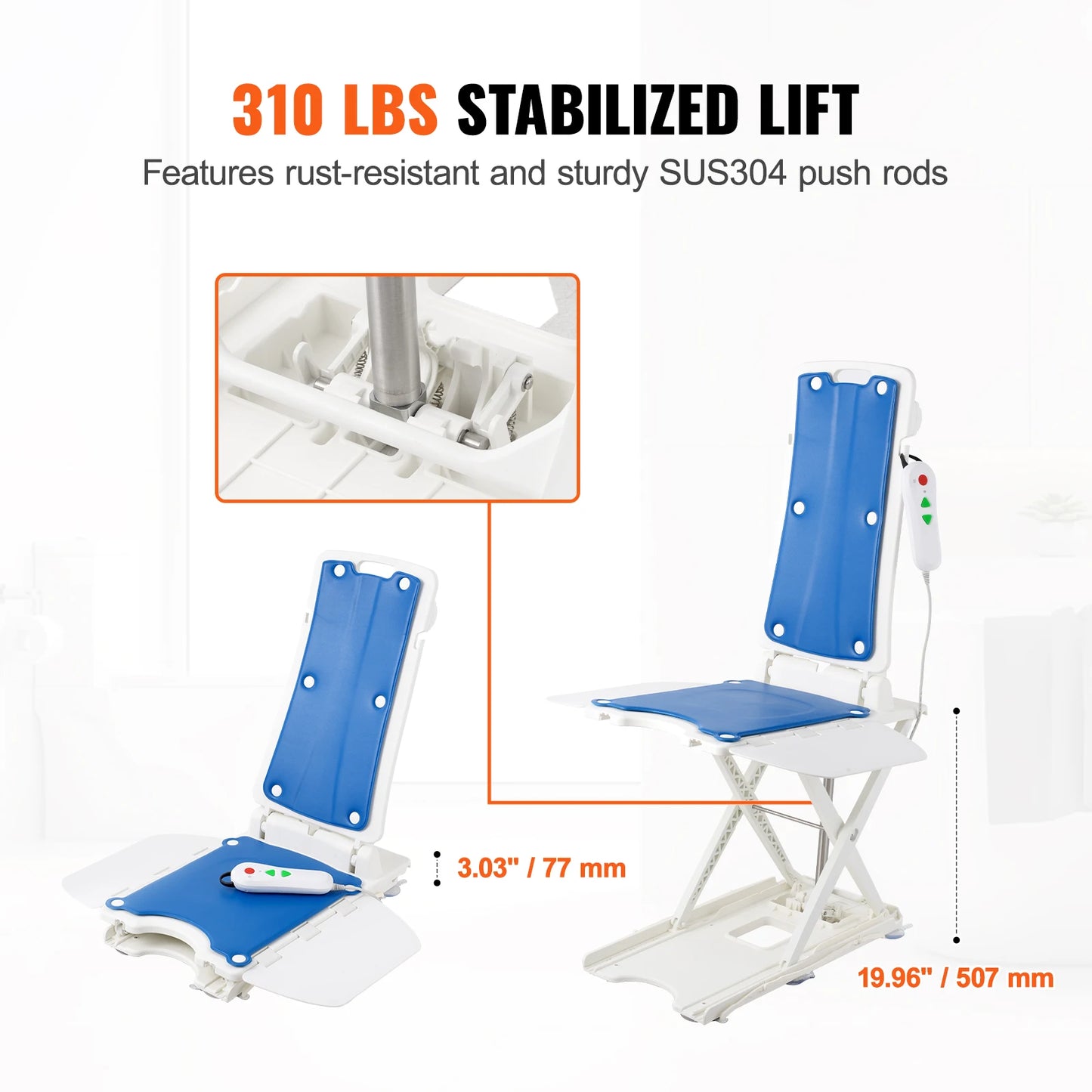 SucceBuy Electric Chair Lift For Elderly, Height Adjustable, 310 LBS