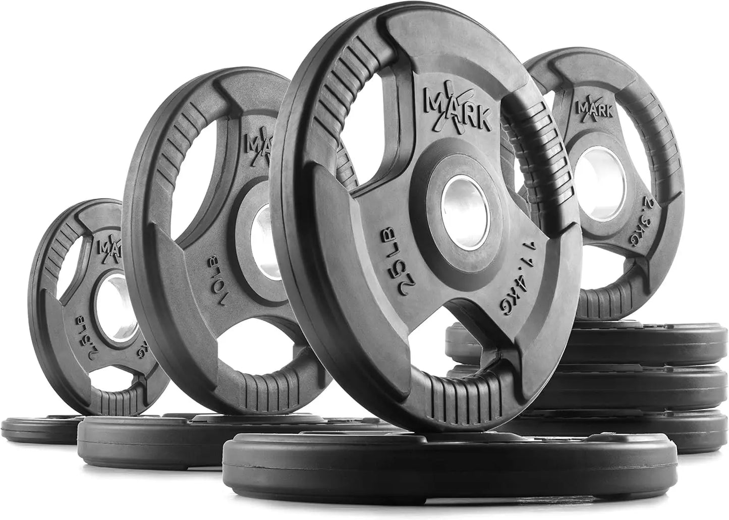 Weight Plates Set 45 Lb Rubber Coated Barbell Home Gym