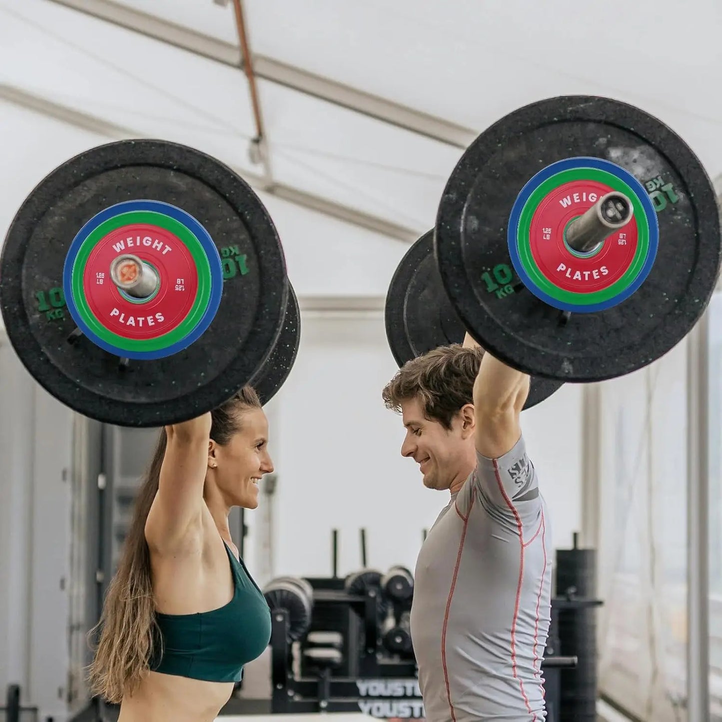 Rubber Bumper Plates,2 Inch Weight Plates,Change Plates,for Home GymTraining Plate for Weight Lifting (1.25LB,2.5LB,5LB,10LB) x2