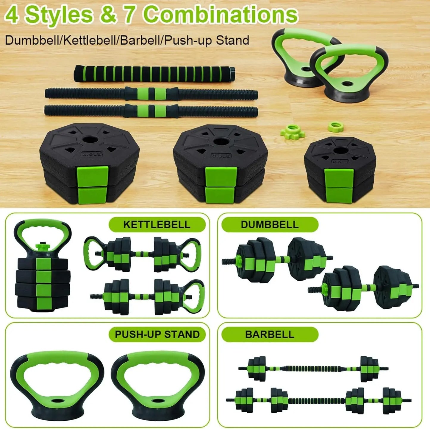 HiMISS 4 In 1 Adjustable Kettlebell Set Pushup Stand