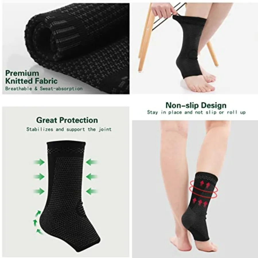Ankle Brace 2 Pack Ankle Compression Sleeve For Injury Recovery