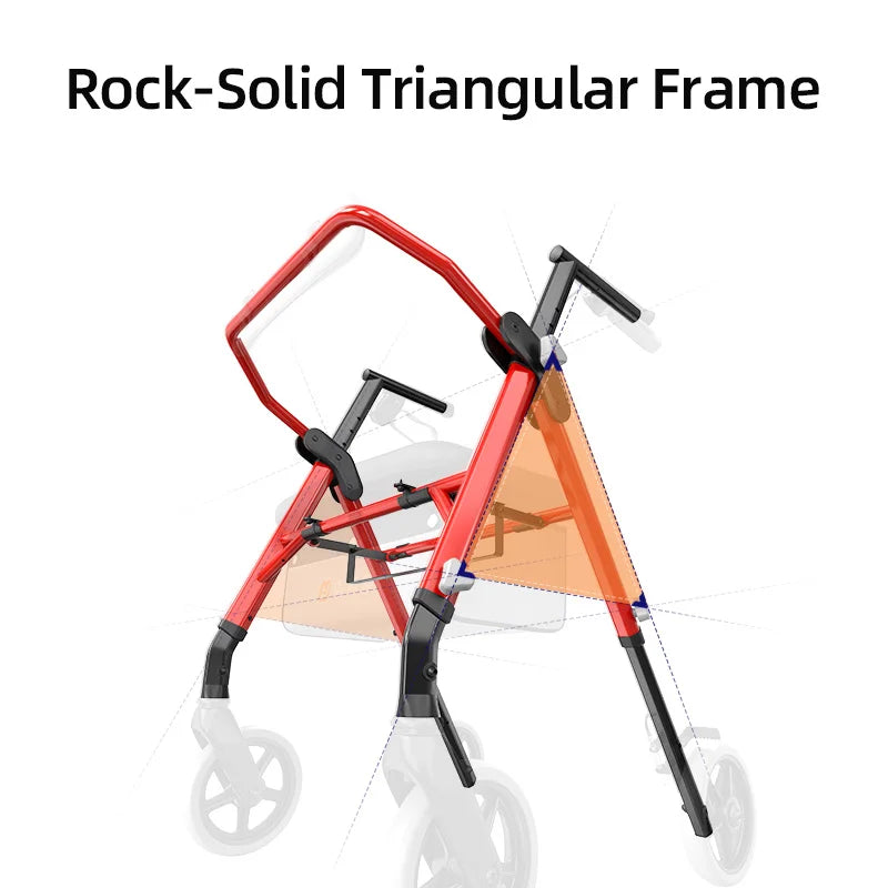 MAIDESITE Rollator Walker With Ergo Seat And Backrest