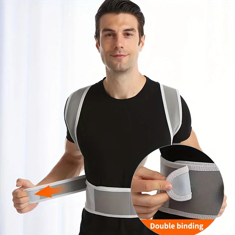 Universal posture belt for men and women - comfortable and fitting back support, elastic with back support