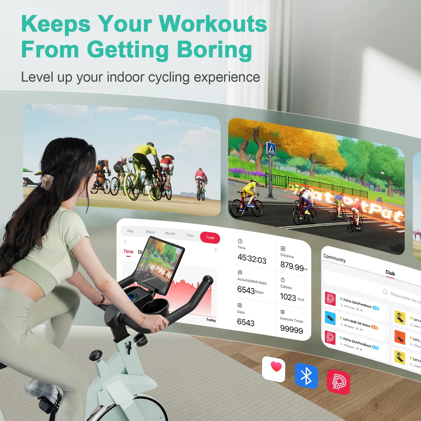 Superun 32-Level Magnetic Resistance Exercise Bike for Home