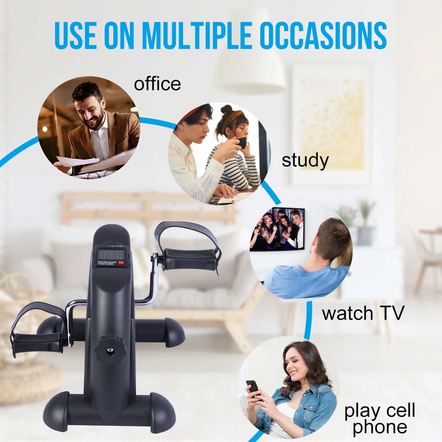 Under Desk Mini Pedal Exercise Bike With LCD Display