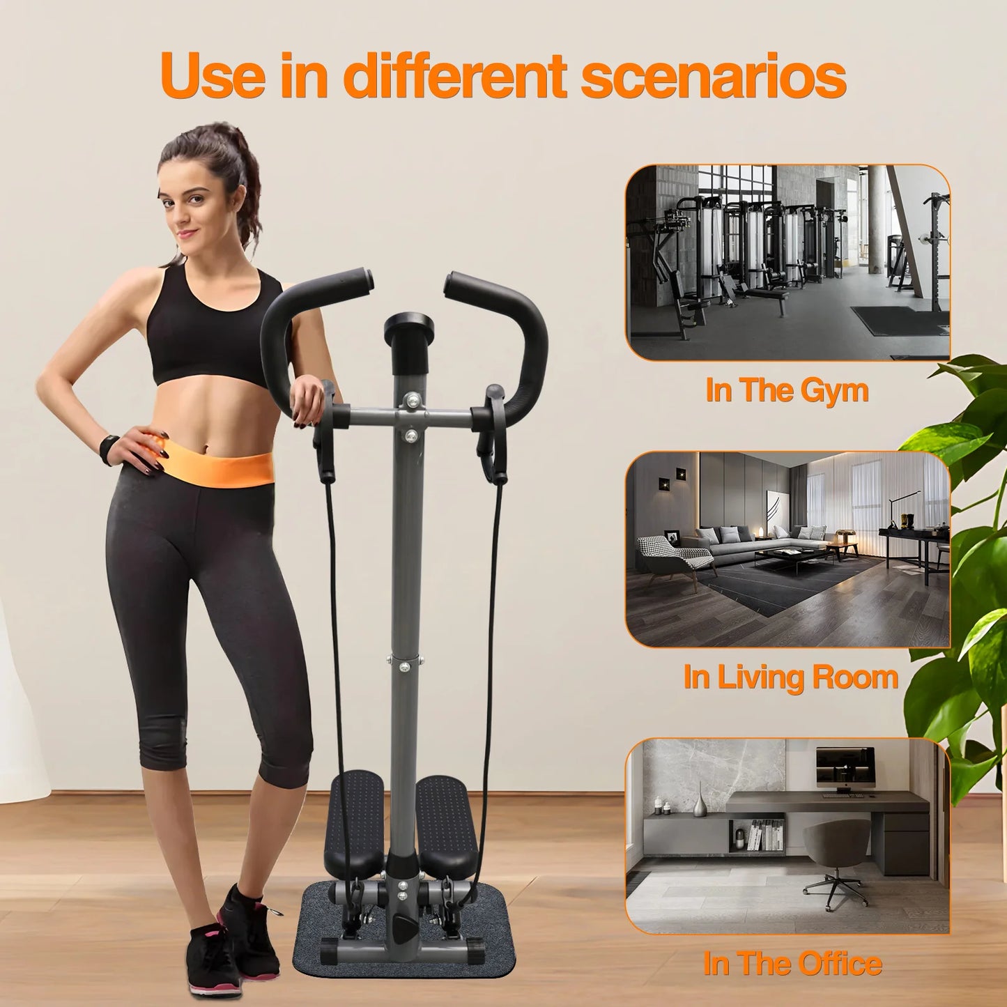 Non Exercise Stepper With LCD Monitor For Home Gym Cardio