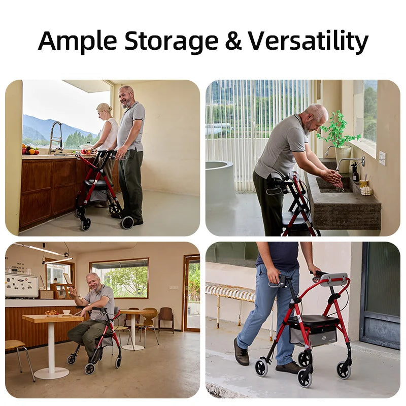 MAIDESITE Rollator Walker With Ergo Seat And Backrest