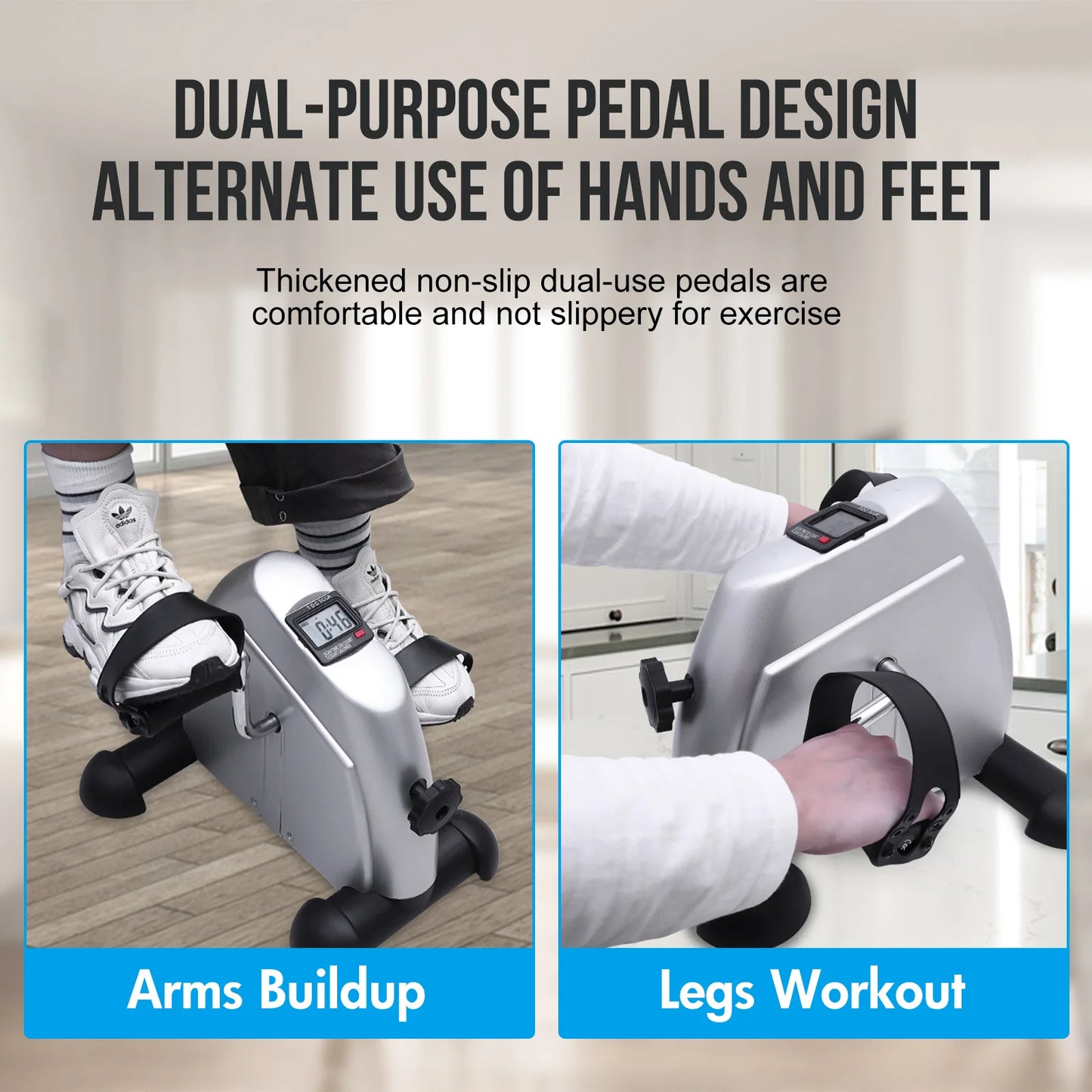 Under Desk Mini Pedal Exercise Bike With LCD Display
