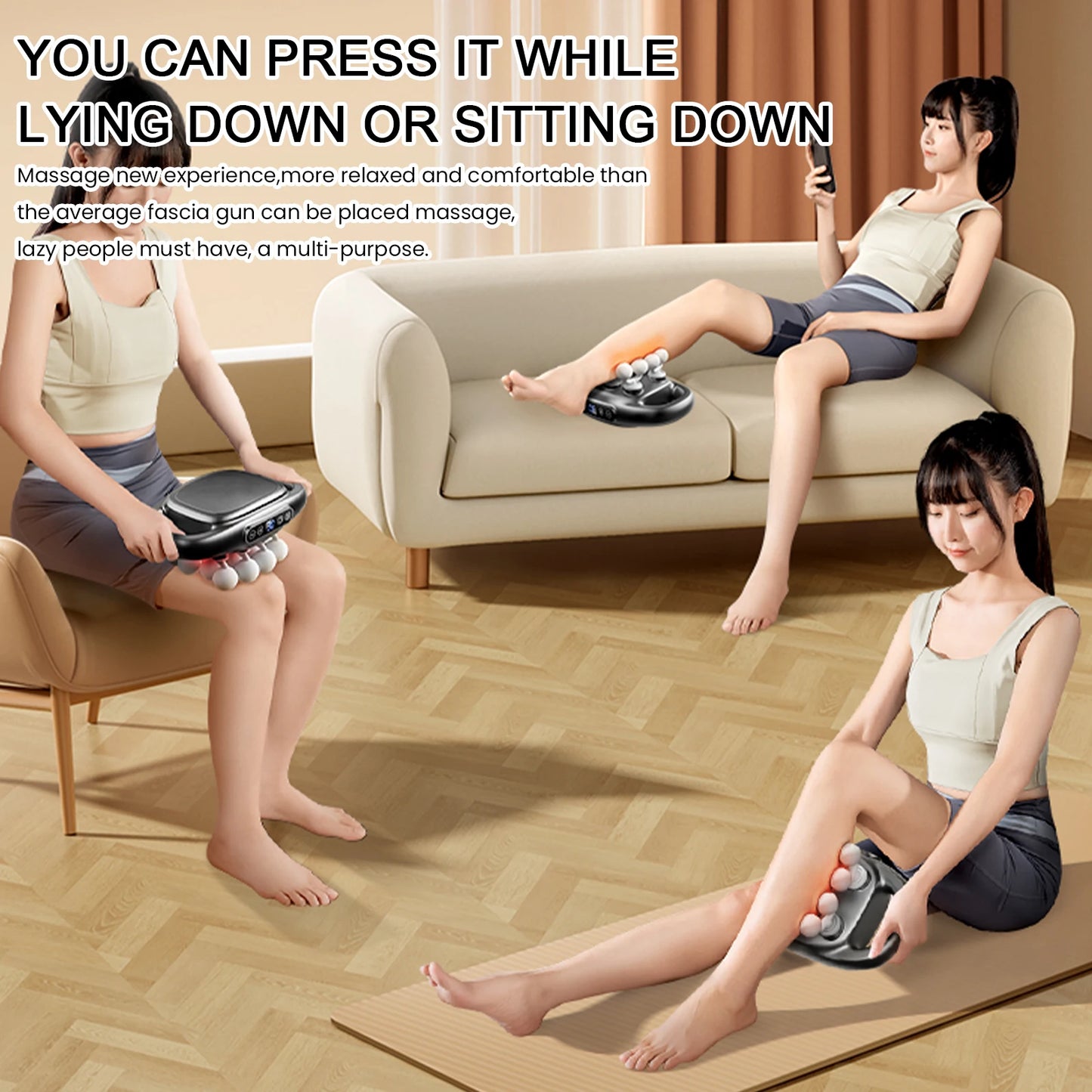 16-Head Fascia Gun 30-Level Adjustable Full Body Electric Muscle Massager Percussion Massager for Back Shoulders Legs Ache Relie