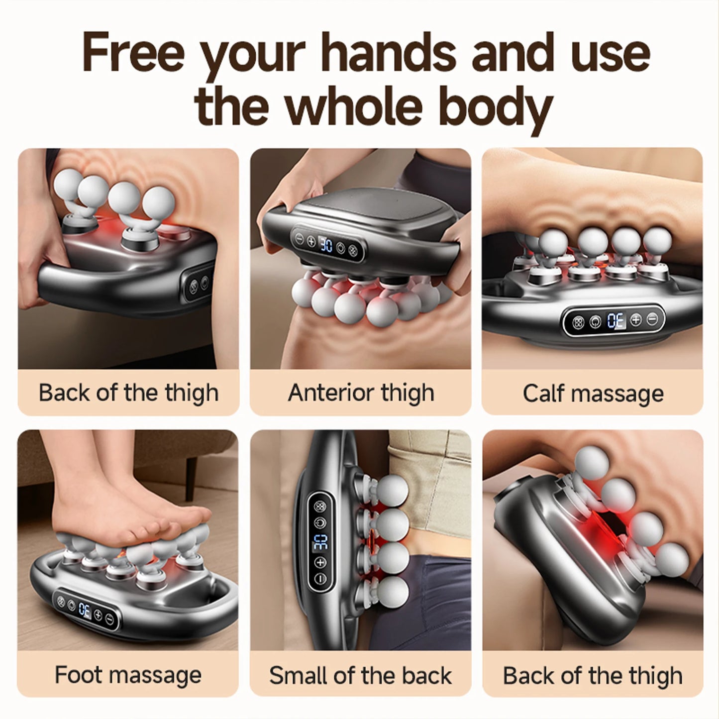 16-Head Fascia Gun 30-Level Adjustable Full Body Electric Muscle Massager Percussion Massager for Back Shoulders Legs Ache Relie