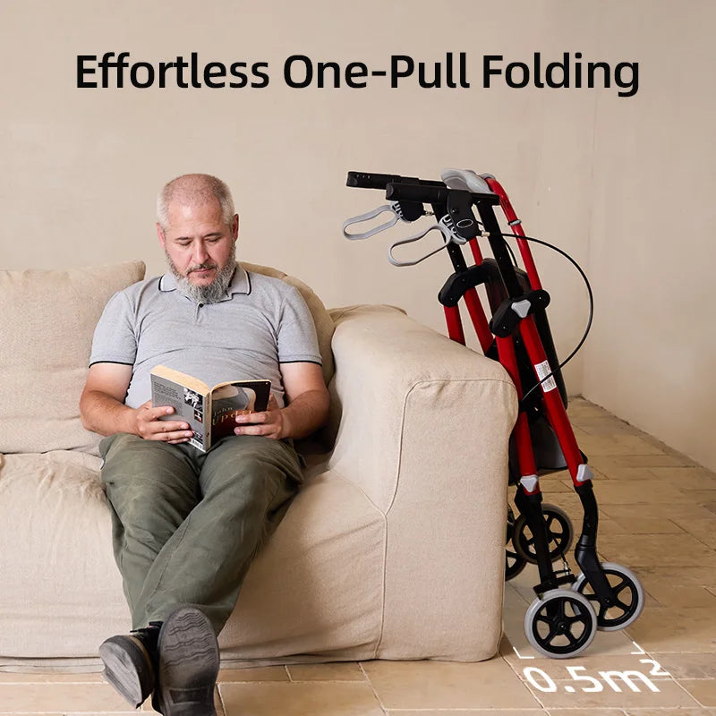 MAIDESITE Rollator Walker With Ergo Seat And Backrest