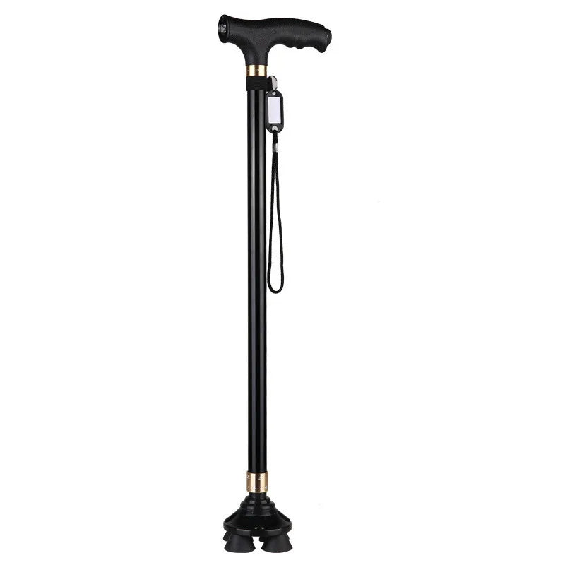 LED Light Adjustable Walking Stick For Seniors Aluminum Shaft