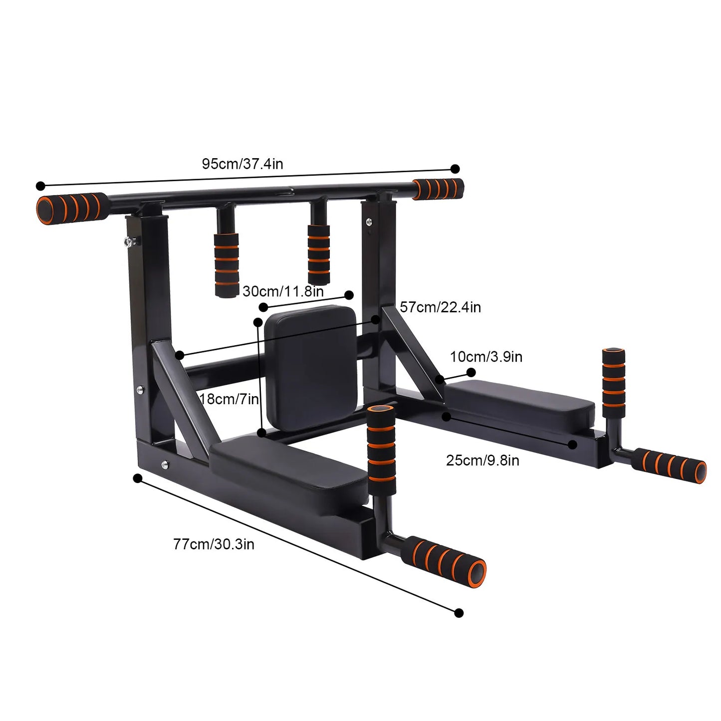 Vertical Pull Up Bar And Dip Station Wall Mount 200kg