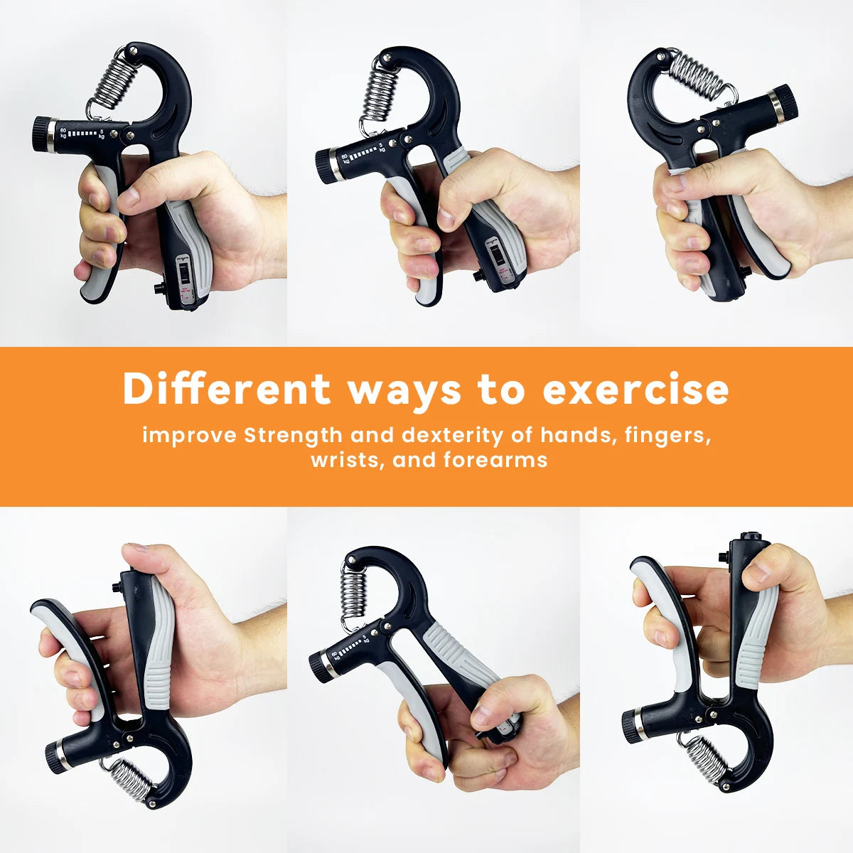 Grip Strength Trainer Adjustable Hand Grip Strengthener 11-132 Lbs