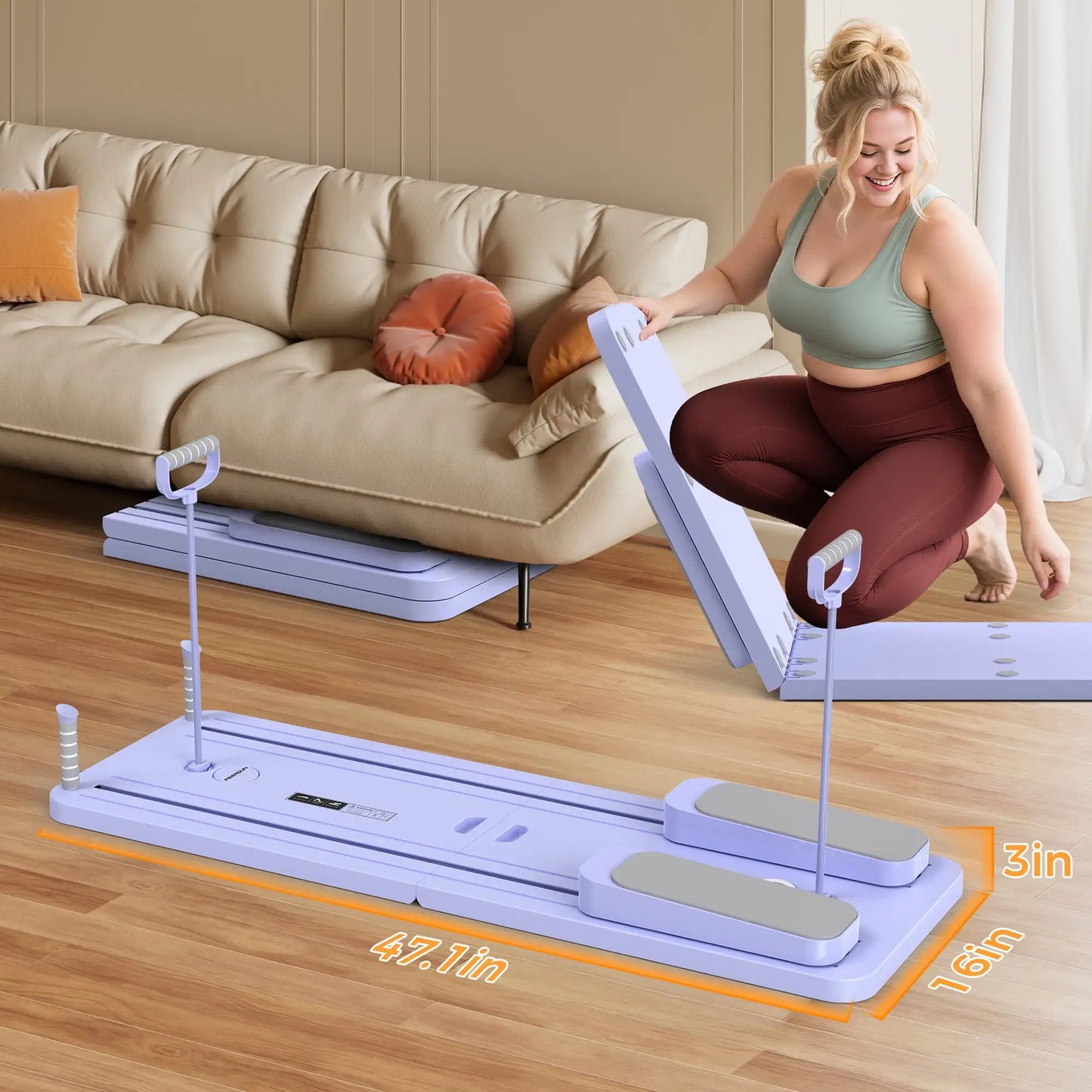 FED 5 In 1 Folding Pilates Board Reformer 300 Pounds