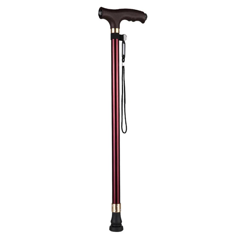 LED Light Adjustable Walking Stick For Seniors Aluminum Shaft
