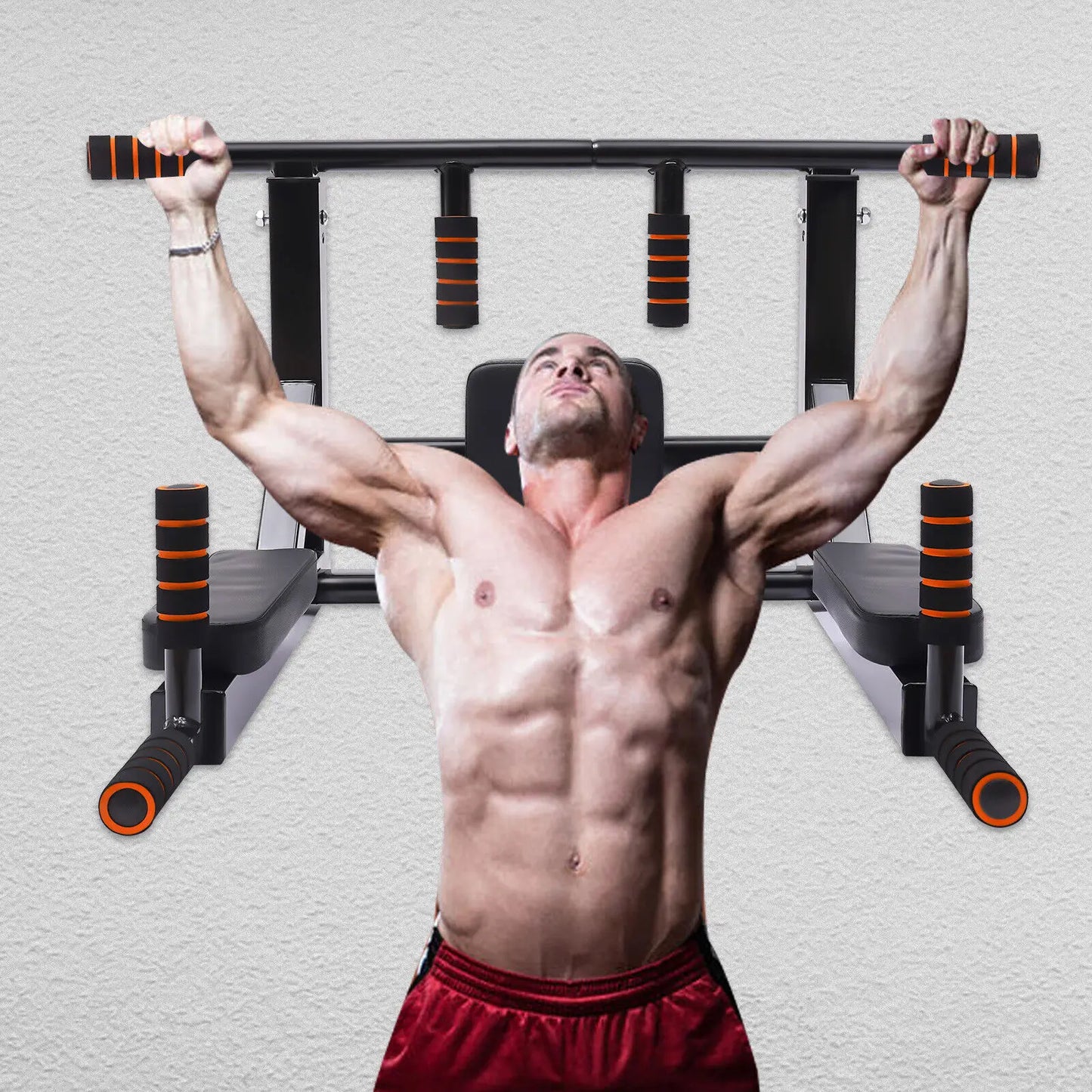 Vertical Pull Up Bar And Dip Station Wall Mount 200kg