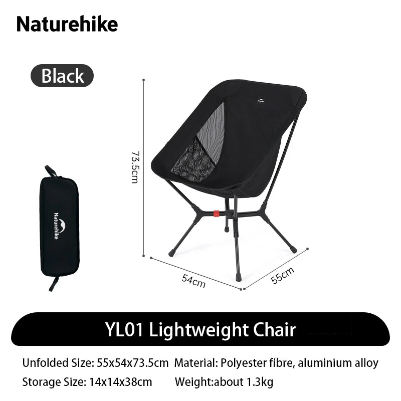 Naturehike Ultralight Folding Camping Chair Aluminum Alloy Load 200kg