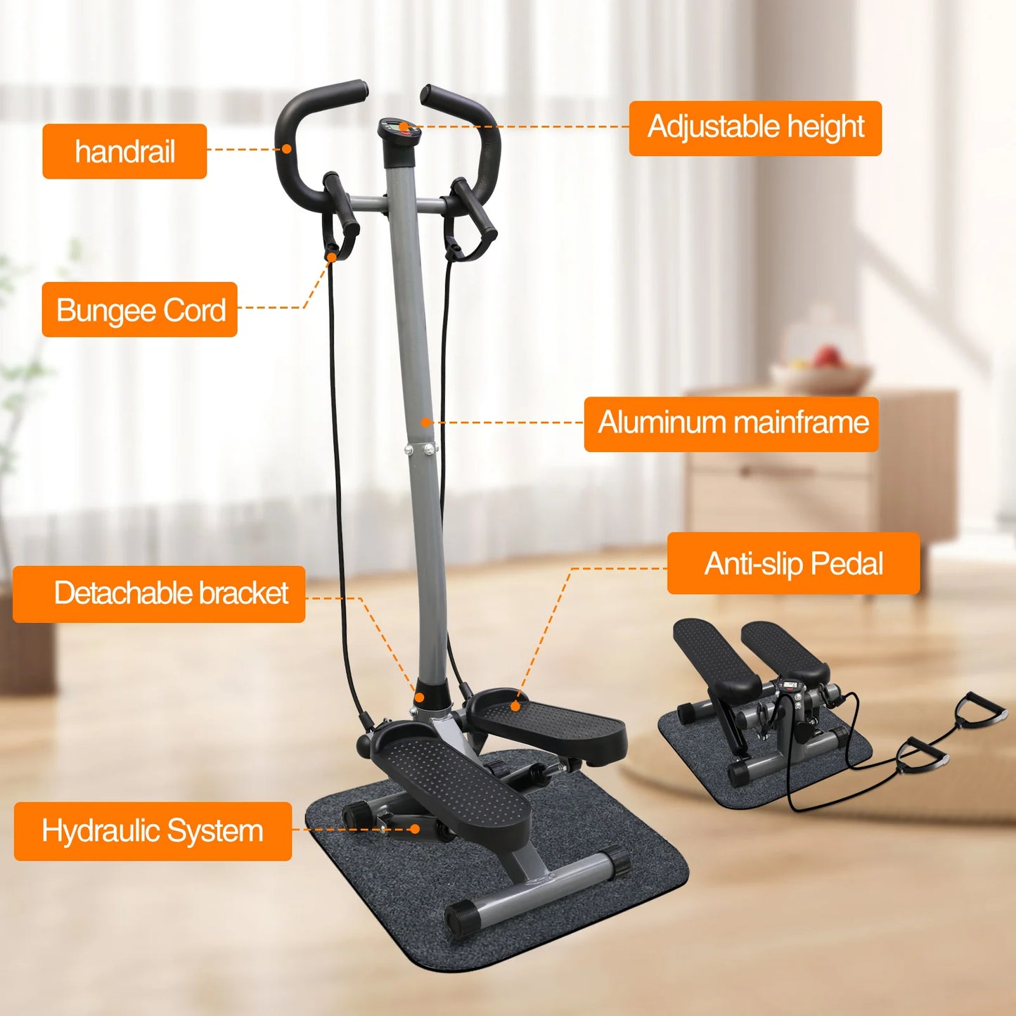 Non Exercise Stepper With LCD Monitor For Home Gym Cardio