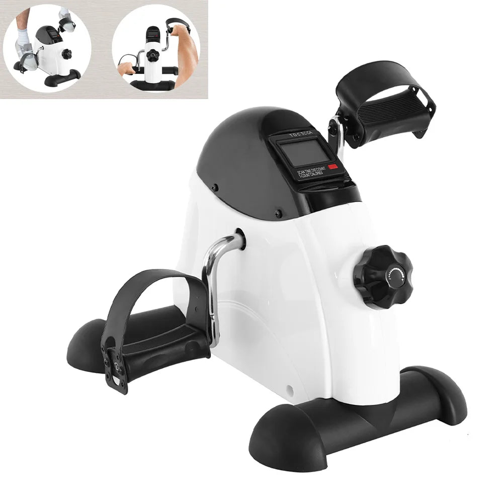 Mini Multi-Function Stepper, Exercise Bike, Digital Under Desk Bike with LCD Screen Display, Pedal Exerciser Peddler for Leg Arm