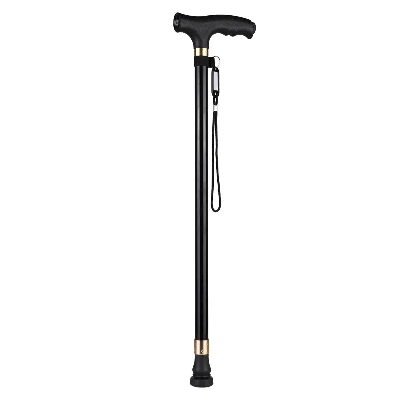LED Light Adjustable Walking Stick For Seniors Aluminum Shaft