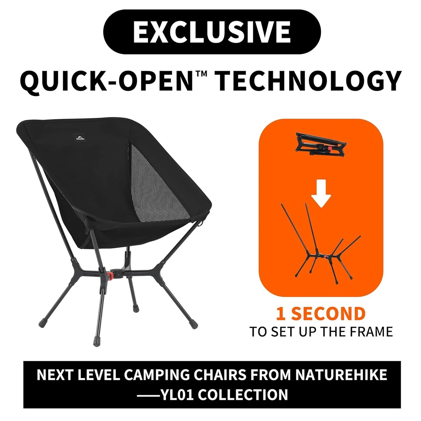 Naturehike Ultralight Folding Camping Chair Aluminum Alloy Load 200kg