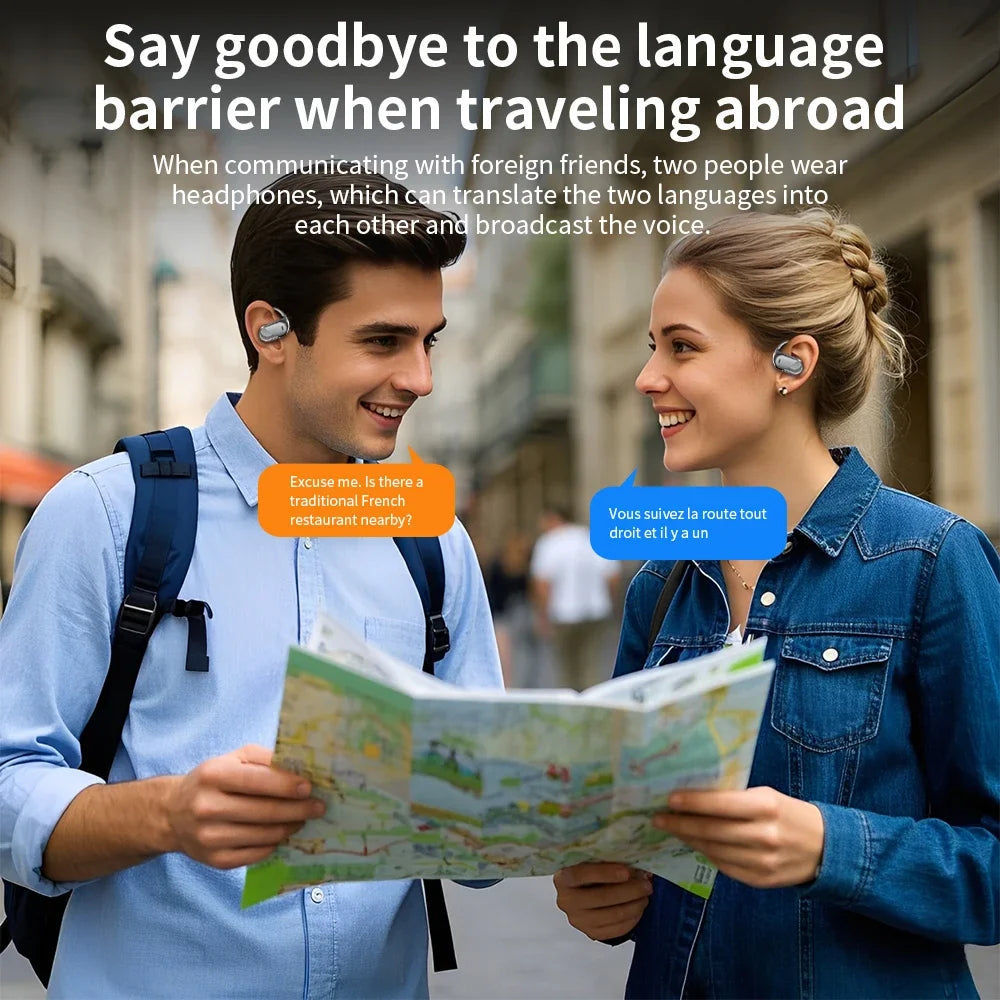 GDLYL 144 Languages AI Translation Earbuds Bluetooth 5.4 Translator